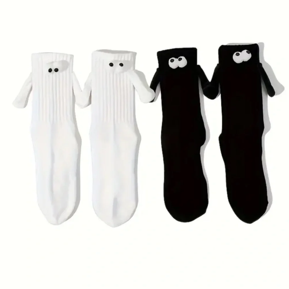 Couples Black and White Hand holding Novelty Socks